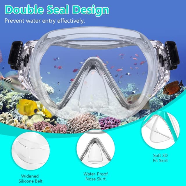 Detalle 2 de AOOSA snorkel mask 180° panoramic view