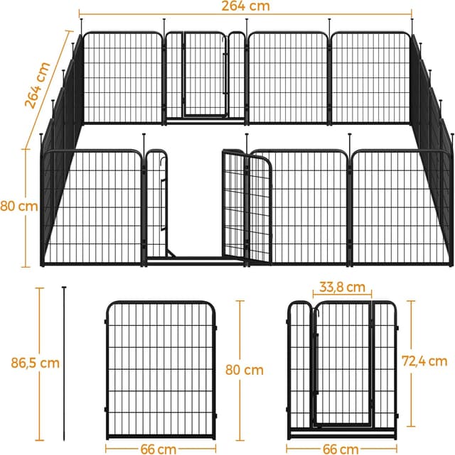 Thumbnail 2 de Yaheetech Welpenlaufstall 16-teilig 80cm