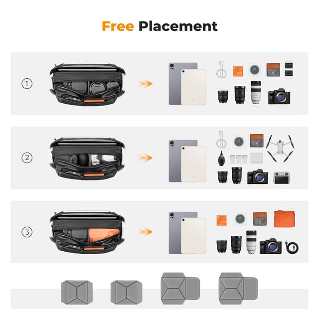 Thumbnail 5 de K&F CONCEPT 2-in-1 sling bag 2L capacity for cameras