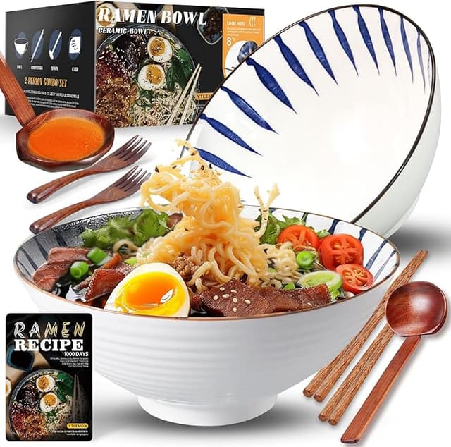 Imagen de YTLEMON Set de Cuencos de Cerámica para Ramen 🍜 2x1000ml en OfertitasTOP