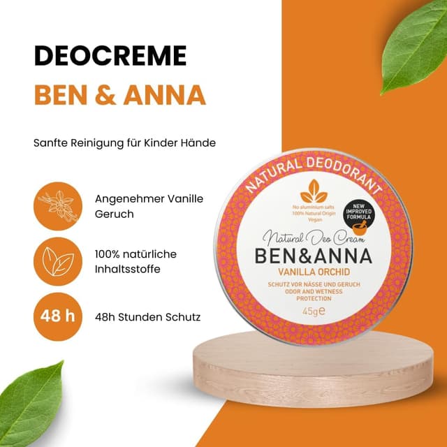 Detalle de BEN & ANNA Deocreme Vanilla Orchid : déodorant naturel sans aluminium, ferme et végétalien