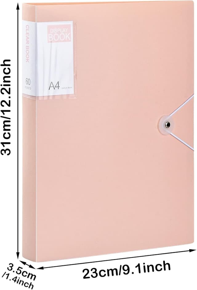 Detalle 2 de Ehuihuan Sichtbuch A4 (31 x 23 cm) mit 60 Taschen, transparentes Notizbuch & Projektordner – blau