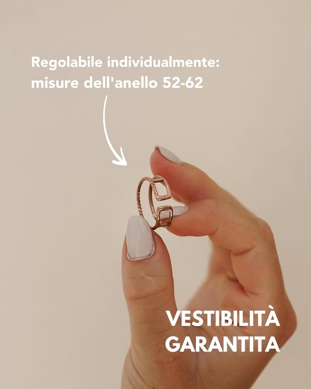 Detalle de GD GOOD.designs EST. 2015 Anello da donna regolabile doppio aperto in acciaio inossidabile (impermeabile)