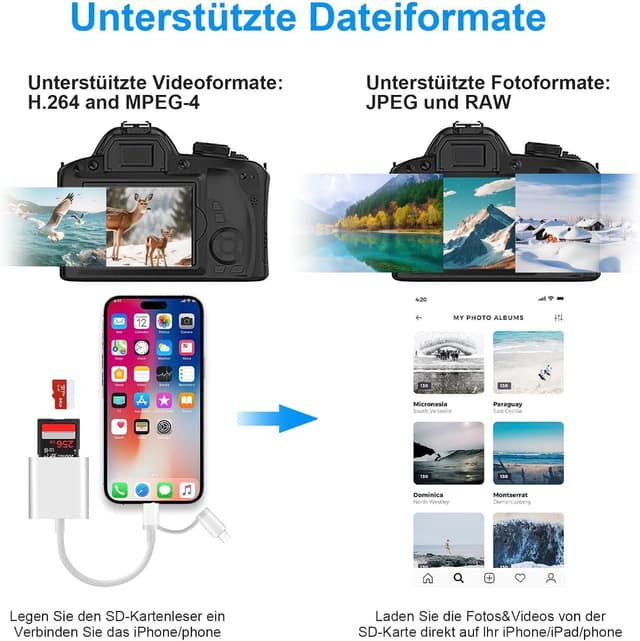 Thumbnail 6 de SD Kartenleser für iPhone, Dual Slot