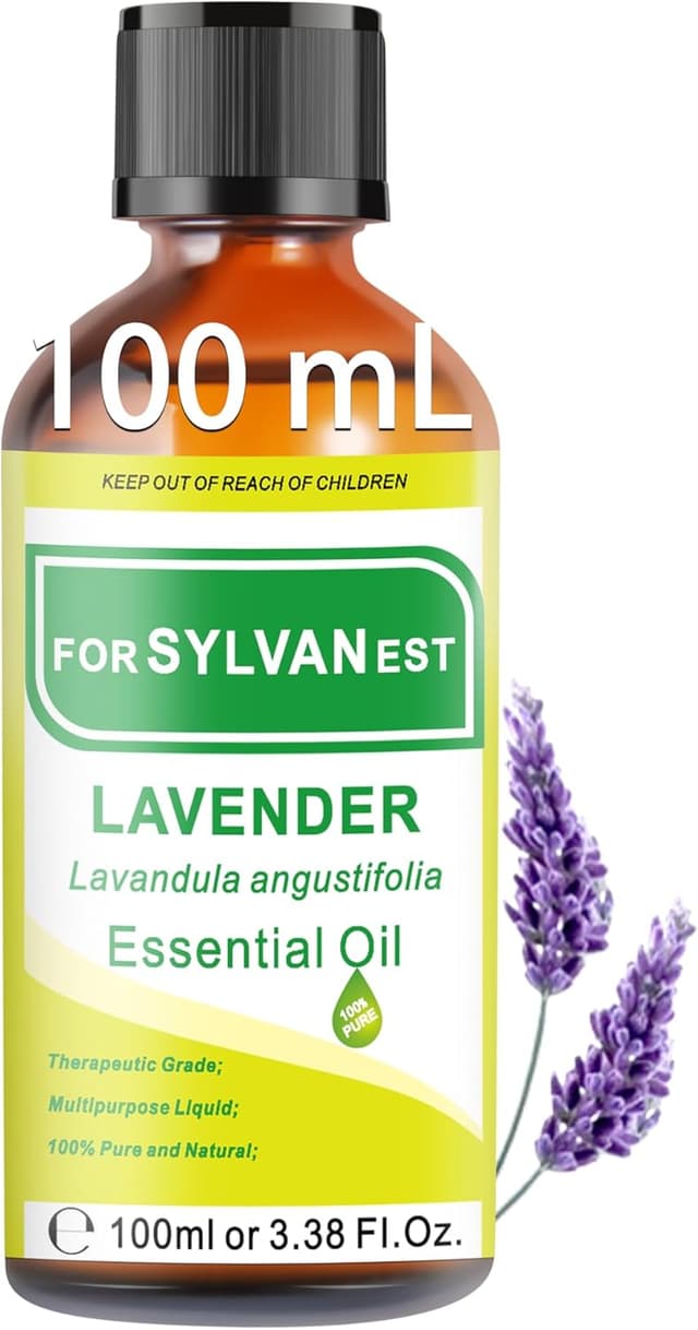 Detalle de Olio essenziale di lavanda FORSYLVANEST da 100 ml, naturale al 100% per favorire il sonno