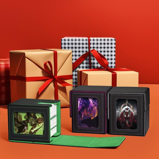 Thumbnail 6 de UAONO Kartenfach für MTG Commander (EDH) mit Top Loader, 2 Trennwänden – Schwarz/Dunkelgrün