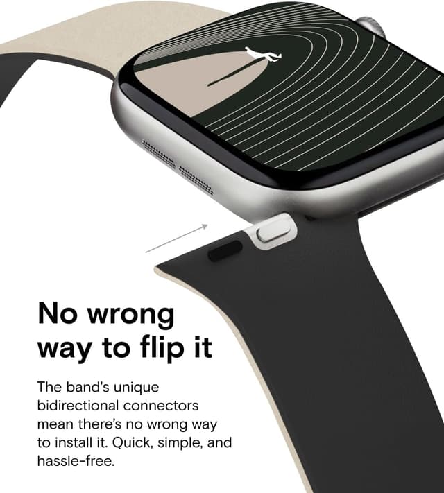 Detalle de MOFT Snap Duo magnetic Apple Watch bands (Duo-Colour) with soft textured silicone