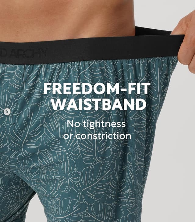 Detalle de DAVID ARCHY boxers homme en rayonne de bambou – confort frais, coupe ample et ceinture ajustable