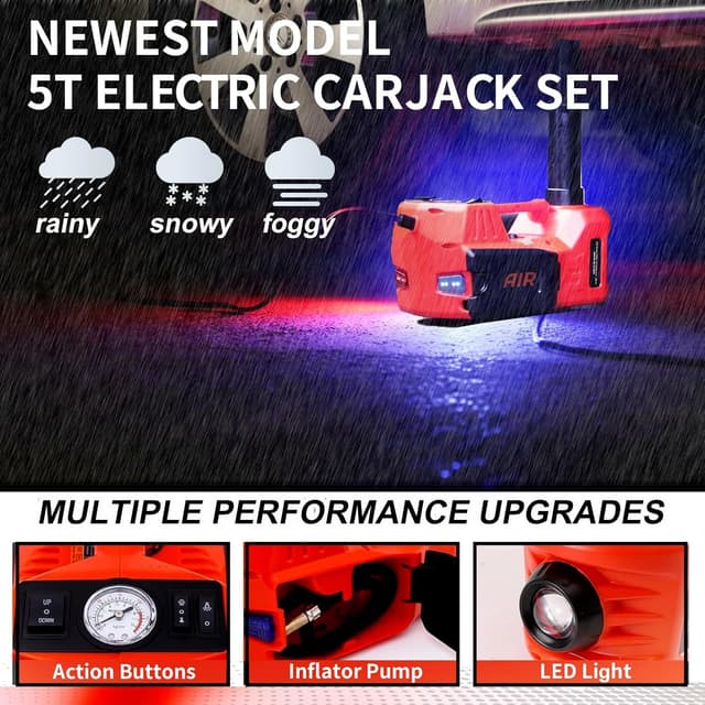 Thumbnail 5 de ROGTZ Electric Hydraulic Car Jack 5 Ton with Wrench ðŸ›