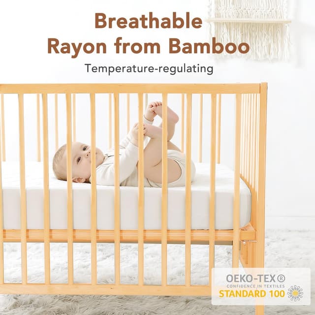 Thumbnail 4 de Bamboo Viscose Cot Bed Mattress Protector 70 x 140 cm