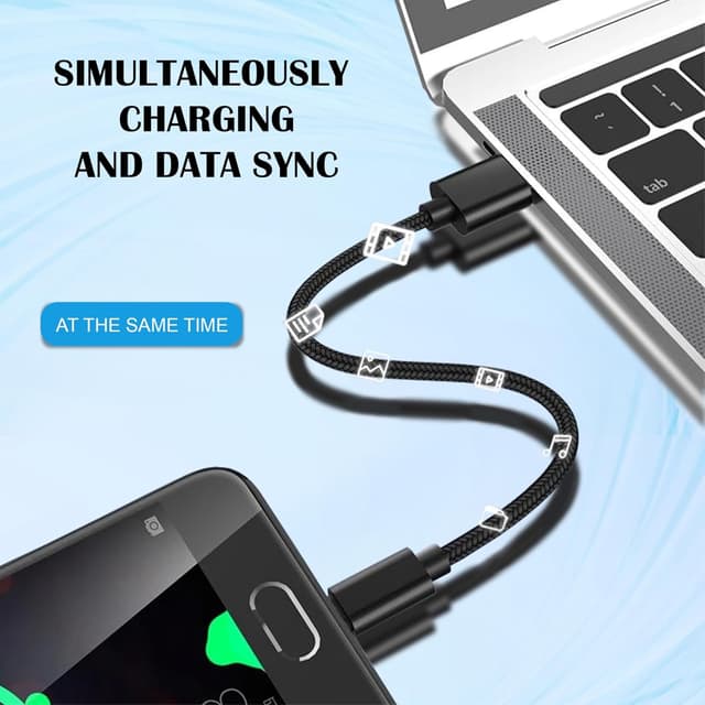 Detalle de TECHTRENCH USB Charger Cable (2m) – Nylon braided Lightning to USB fast charge for iPhone 14/13/12 and more