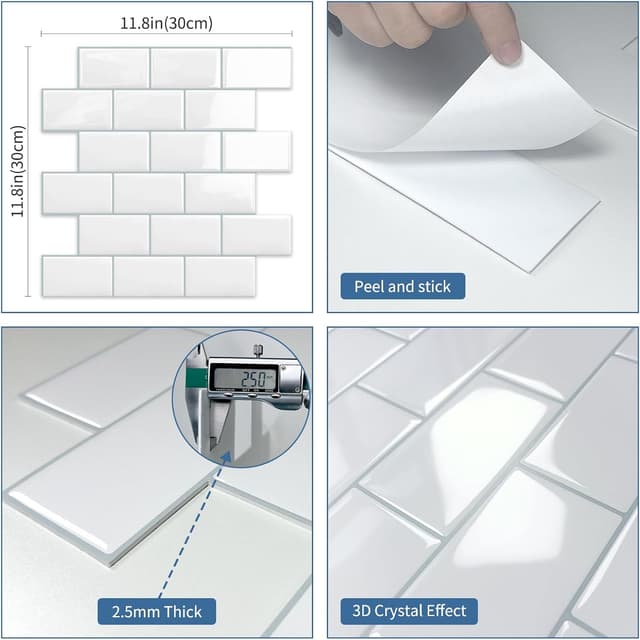 Thumbnail 5 de Tiwoos azulejos adhesivos 3D ladrillo 30.5 cm