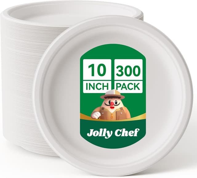 Detalle de JOLLY CHEF Compostable Plates 10 inch 🍽