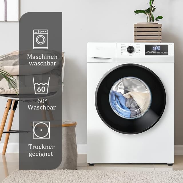 Detalle de Nesture Bettwäsche-Set 135x200 (2-teilig) aus 100% gewaschener Baumwolle, grau gestreift