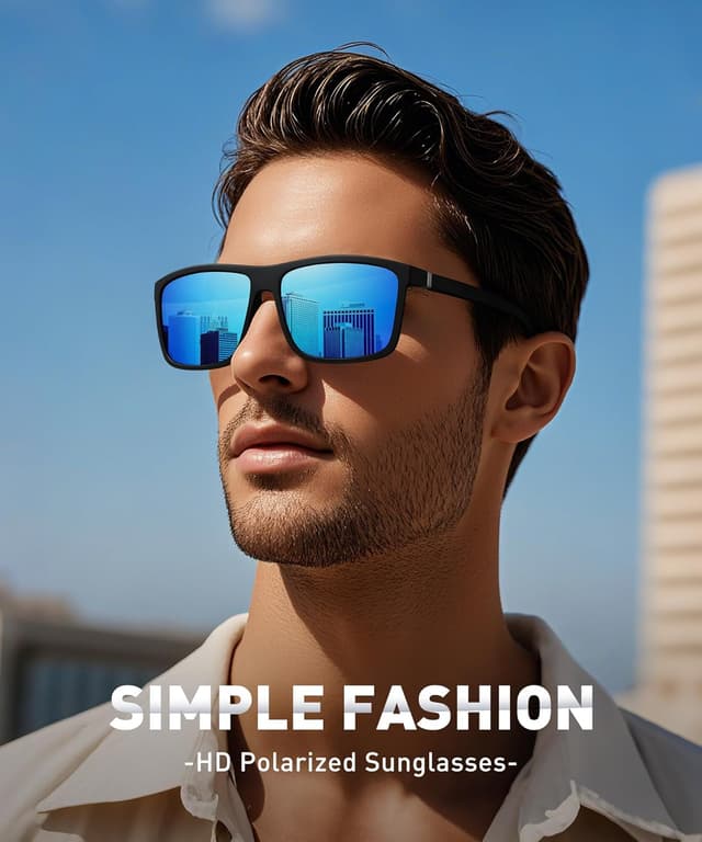 Detalle de Perfectmiaoxuan Polarisierte Sonnenbrille Polarisierte Herren-/Damenbrille mit TR90-Rahmen (UV400, Vintage/klassisch)