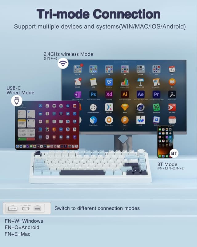 Thumbnail 2 de AULA F75 75% Wireless Keyboard 4000mAh ⌨