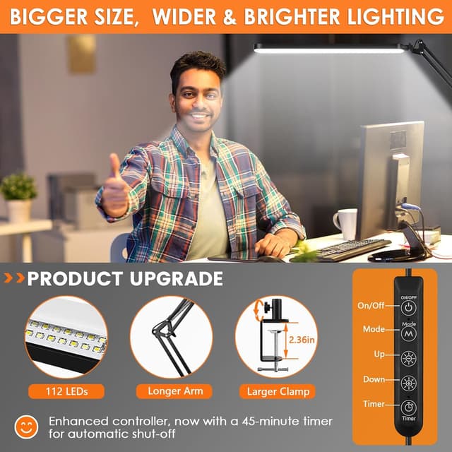 Detalle 2 de BIENSER LED desk lamp with clamp, 112 LEDs