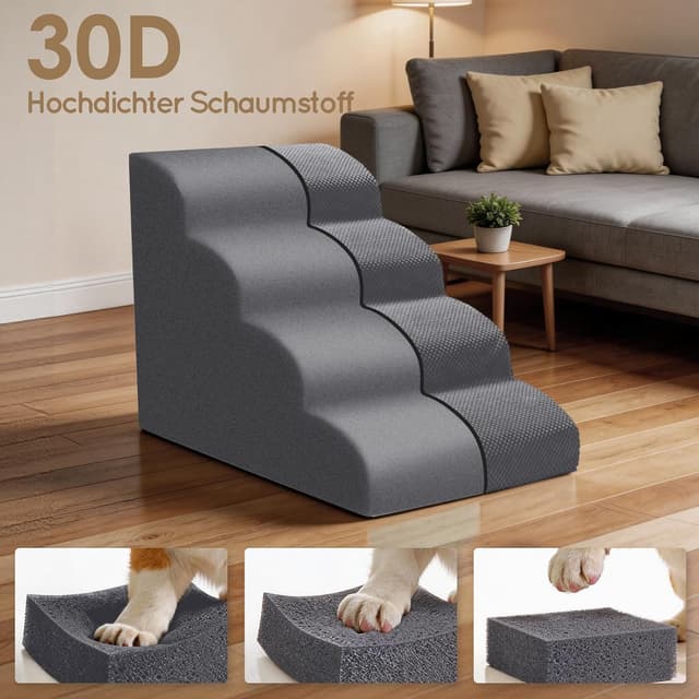 Detalle 2 de Thihome Hundetreppe 4 Stufen 73×40×53 cm