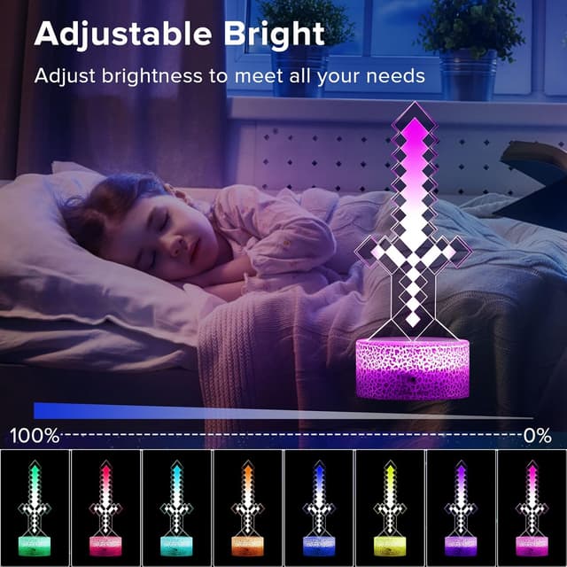 Thumbnail 5 de QQAAMZ Meine Welt 3D-Illusion Lampe 16 Farben