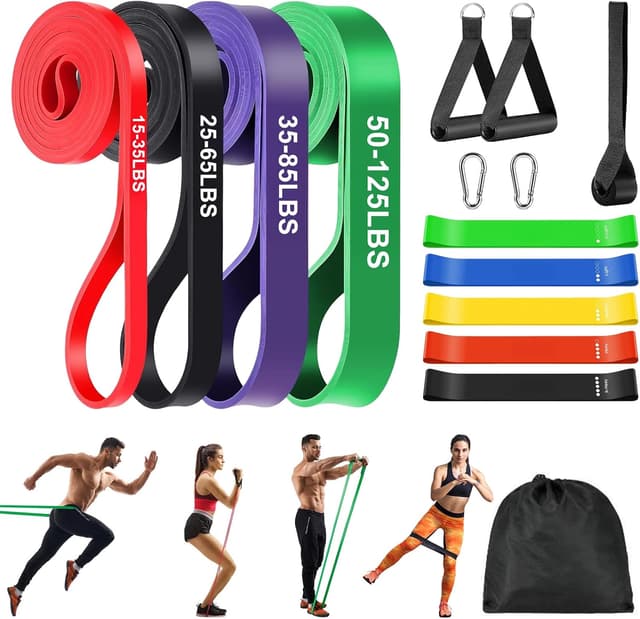 Detalle de Widerstandsbänder Set mit Türanker und Handgriffen – Trainings-Gummibänder für Krafttraining & Rehabilitation