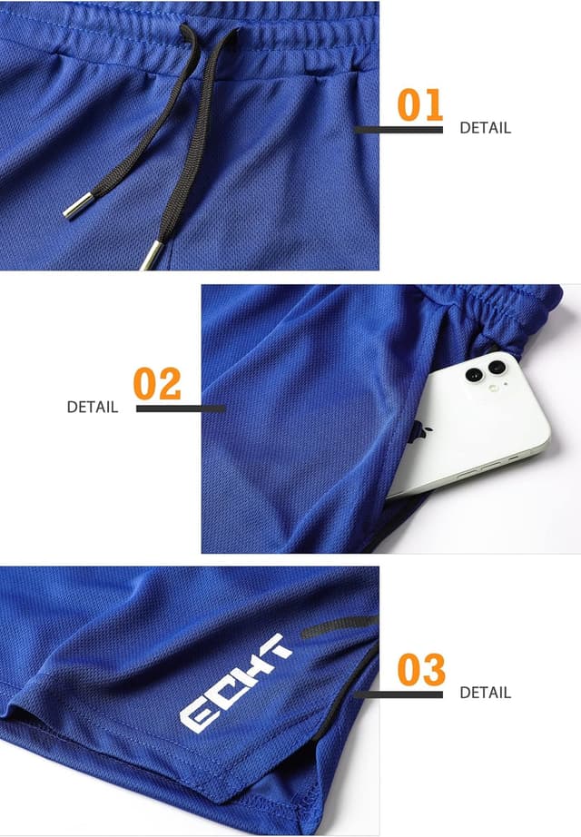 Detalle 2 de Superora pantaloncini running uomo 2 in 1