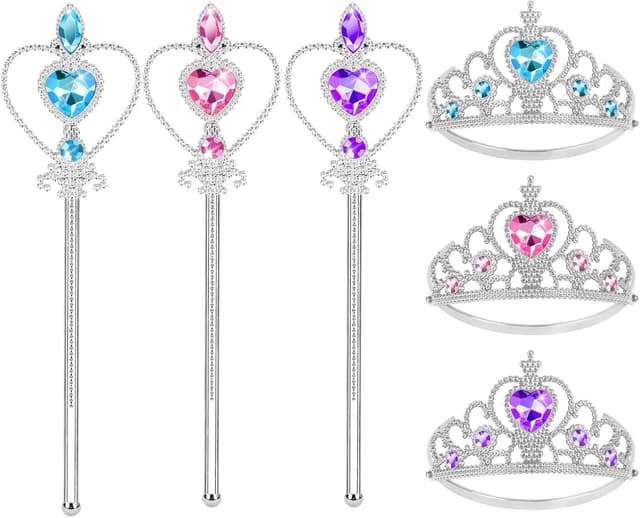 Imagen de Aolso Elsa Dress Up Accessories Set (6 pcs) – tiara crown and magic wand princess props for girls en OfertitasTOP