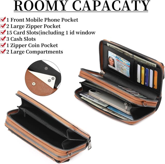 Detalle 2 de FALAN MULE crossbody phone bag with RFID blocking, wallet compartments and detachable strap