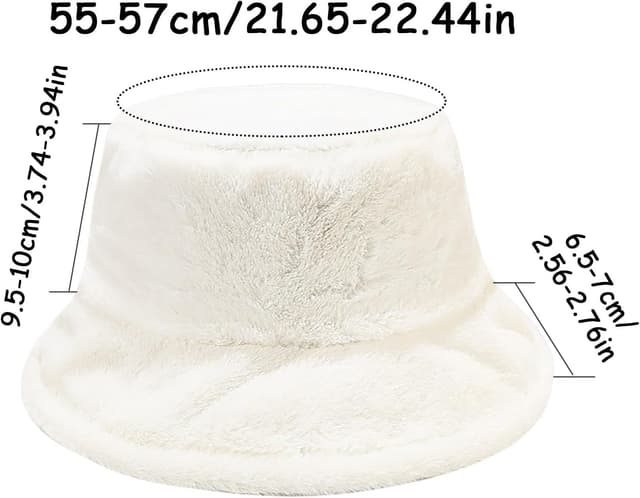 Detalle de MILAKOO Pelzige Eimermütze aus Kunstfell – Winterwarme Fischerhut/Bucket Hat für Damen und Herren