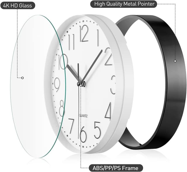 Thumbnail 2 de Topkey 9" Silent Wall Clock 9 in