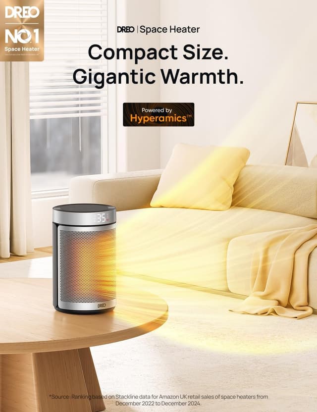 Detalle de Dreo Atom 316 1500W ceramic fan heater