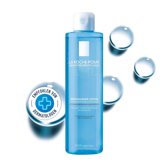 Detalle de La Roche-Posay Beruhigende Reinigungslotion – pH-hautneutrale klärende Gesichtslotion für empfindliche Haut (200 ml)