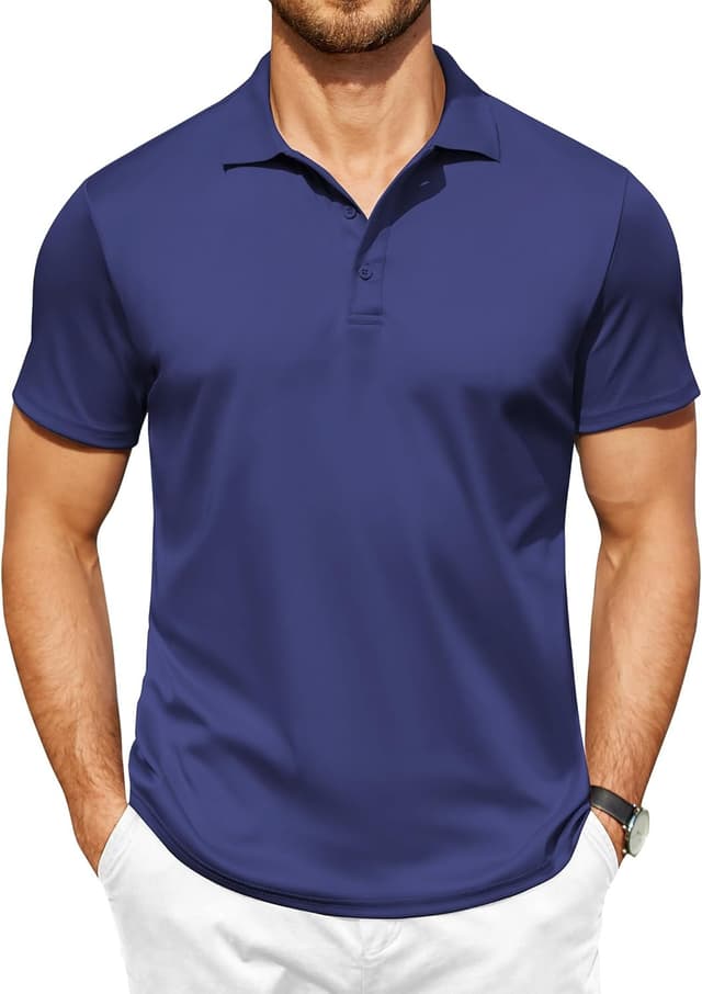 Detalle de COOFANDY Men Quick-Dry Golf Polo