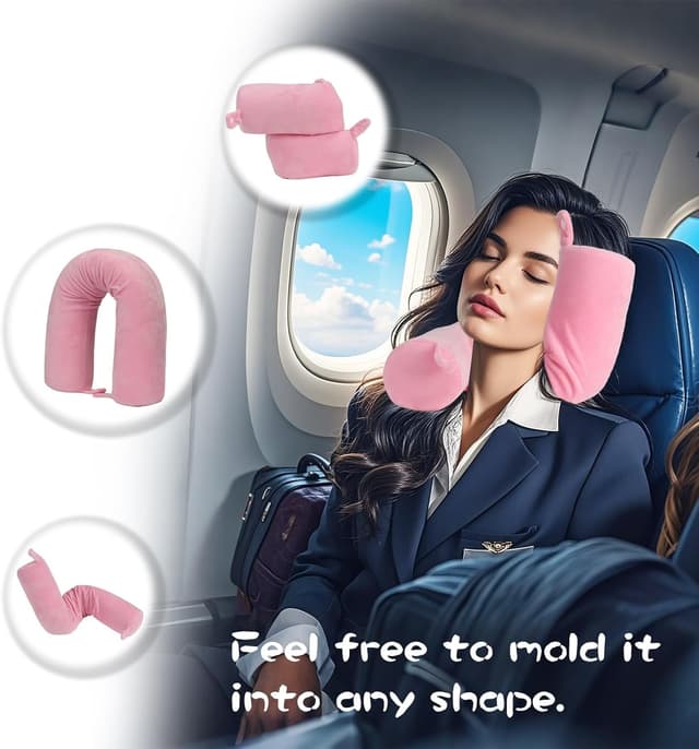 Detalle de Travel neck pillow for flights, 3-piece set