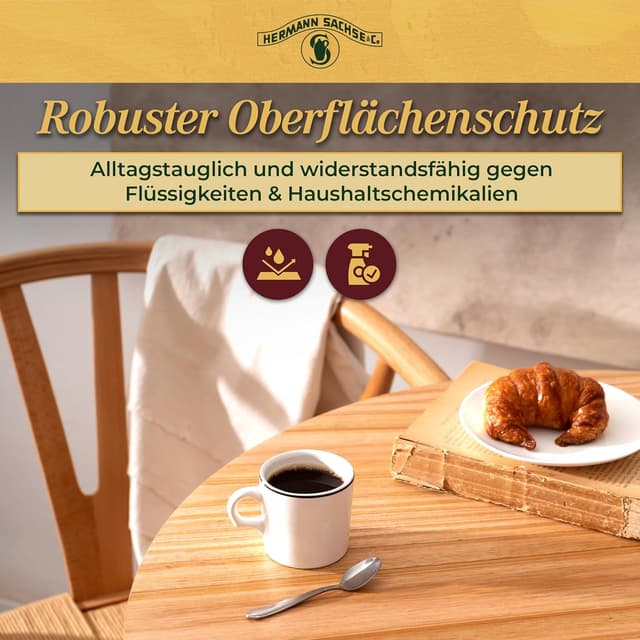 Thumbnail 6 de Hermann Sachse Huile‑cire dure incolore 250 ml pour bois 🪵