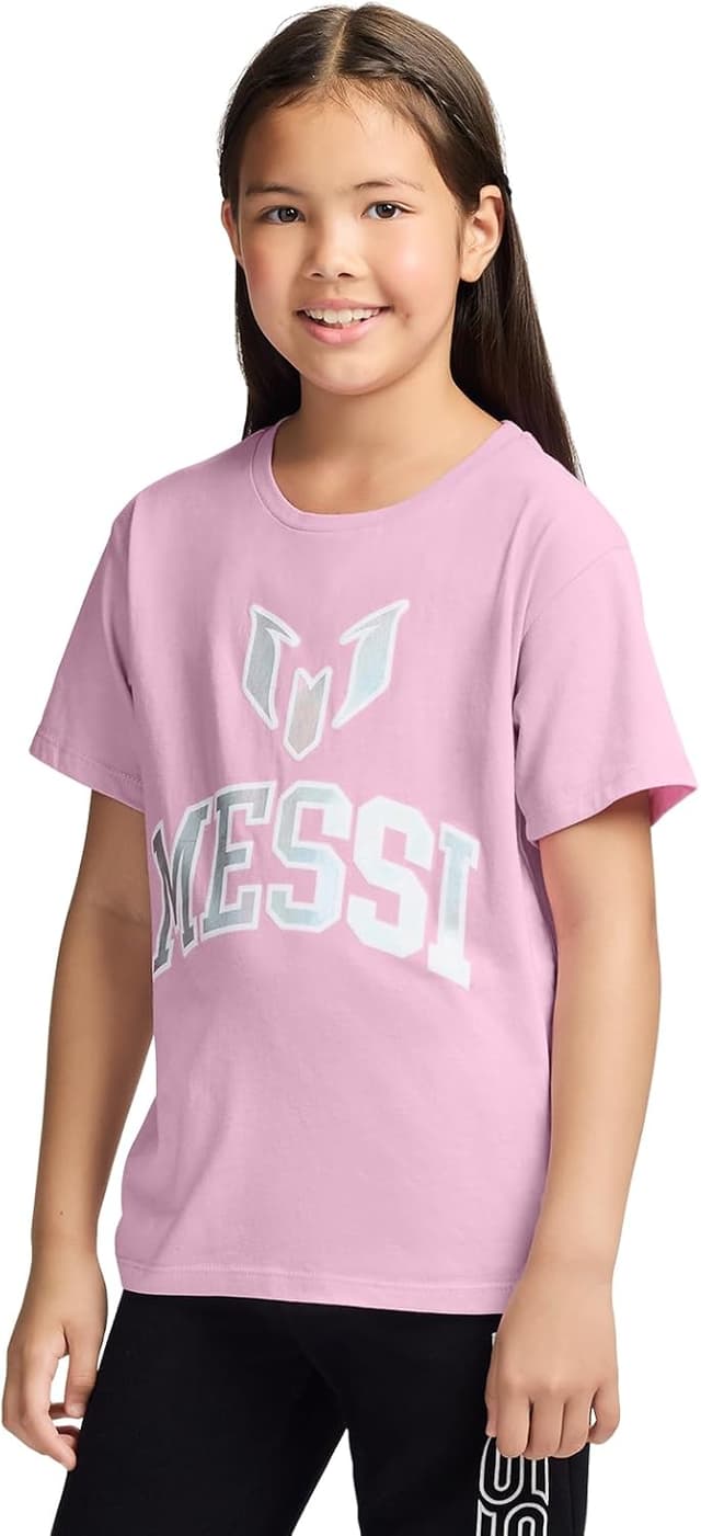 Detalle 2 de Messi Girls' Lifestyle Short Sleeve T-Shirt (Slim-Fit Graphic Tee) — Cotton Blend