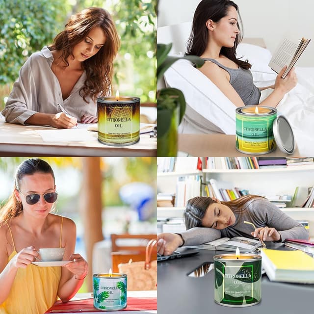 Detalle 2 de Lot de 4 bougies à la citronnelle 200 g