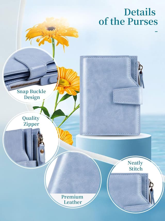 Thumbnail 2 de GSG Portefeuille RFID bleu clair Bi Fold