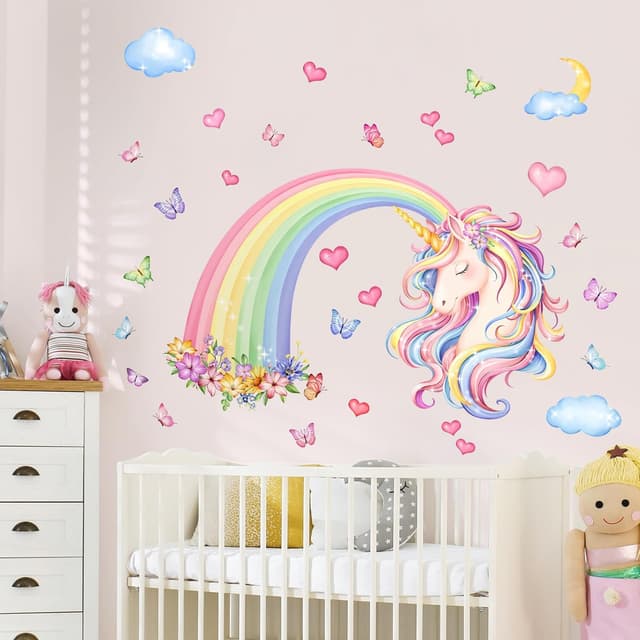 Detalle 2 de Supzone Large Rainbow Wall Stickers 108×65 cm 🎨
