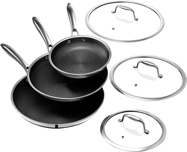Detalle de HexClad 6-Piece Nonstick Fry Pan Set