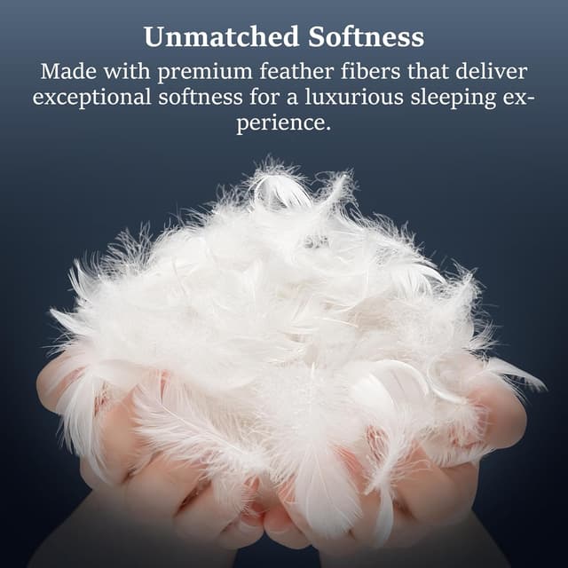Detalle 2 de COZSINOOR Goose Feather Pillows Queen Size Set of 2 — Hotel-Style Down Bed Pillows