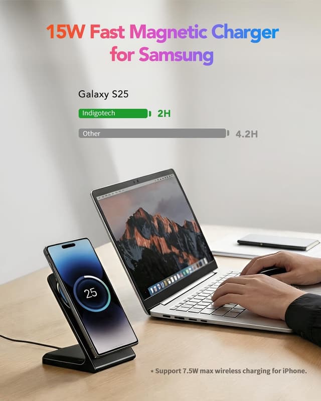 Detalle de MagSafe Charger Stand 15W Magnetic Wireless Charger