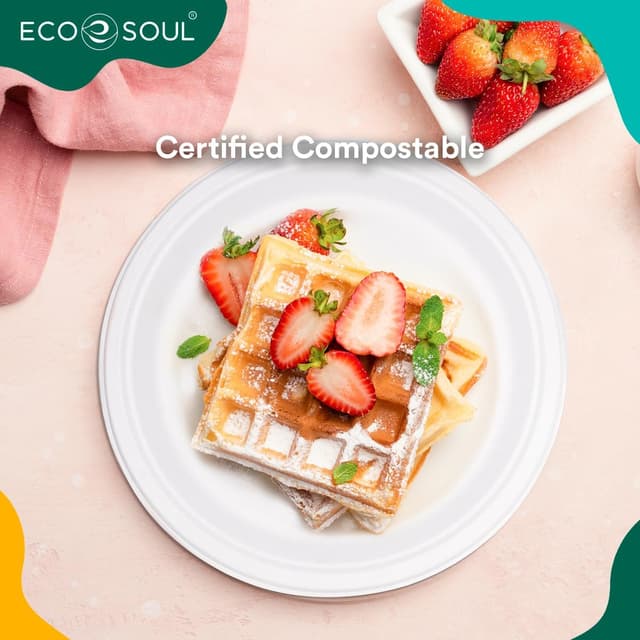 Detalle de ECO SOUL paper plates 25cm, 10 inch