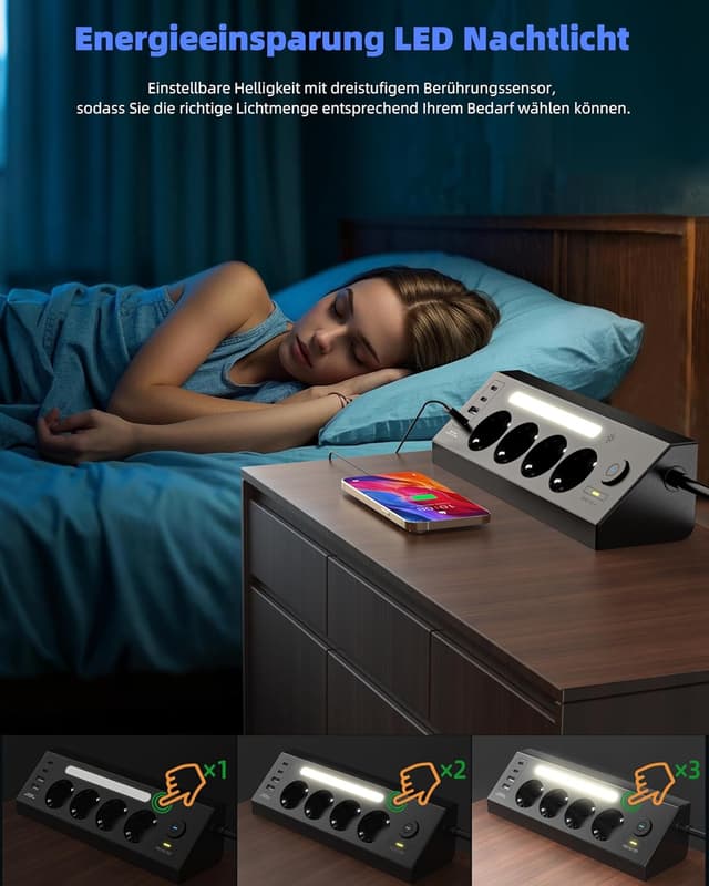 Detalle de Ecke Steckdosenleiste 1,8 m Kabel 🔌