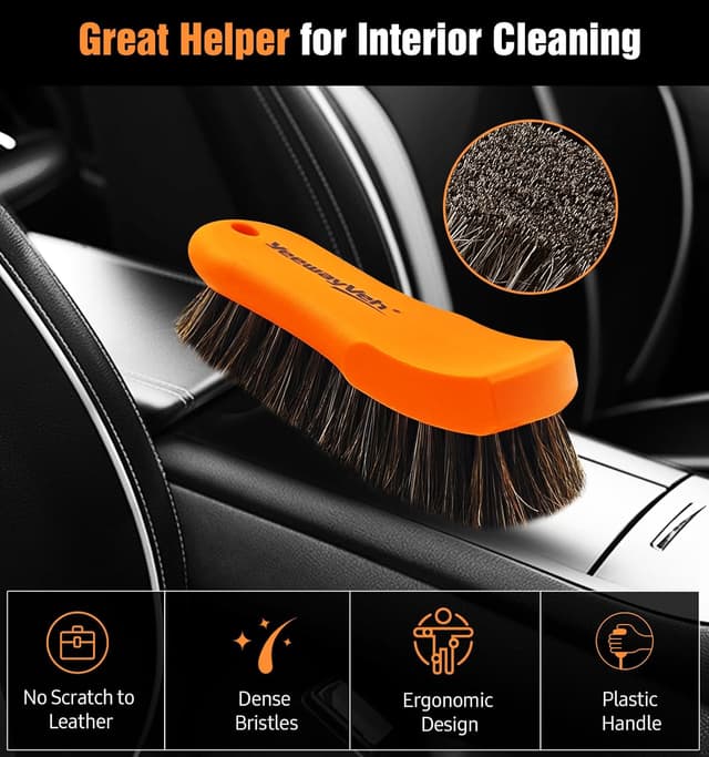Detalle 2 de Leather brush set for car interiors