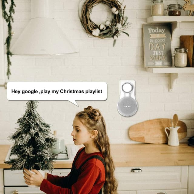 Detalle de Cozycase Wandhalterung für Home Mini & Nest Mini (2er-Set, Weiß/Grau) – Kabelmanagement für weniger Kabelsalat