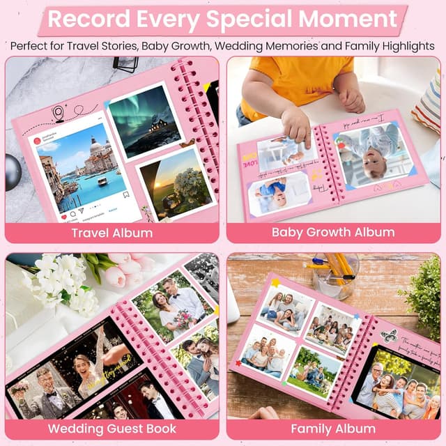 Thumbnail 5 de DazSpirit Fotoalbum zum Selbstgestalten 8 Zoll Rosa