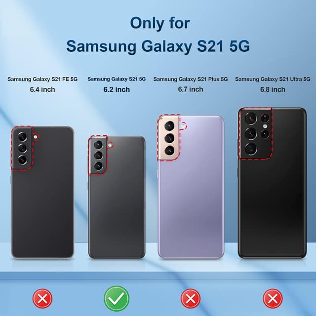 Detalle de Btstring Heavy Duty Armour Case for Samsung Galaxy S21 5G with Tempered Glass Screen Protector and Built-in Stand (Black)