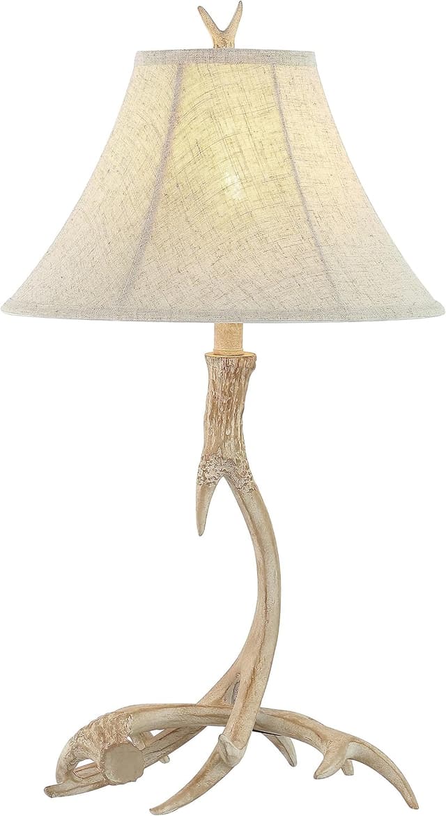 Detalle de 27.5" Rustic Table Lamp with Antler Style