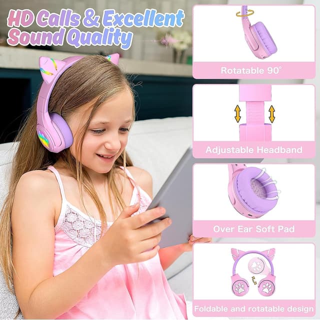 Detalle 2 de Riwbox CF9 Kids Bluetooth Headphones 85dB
