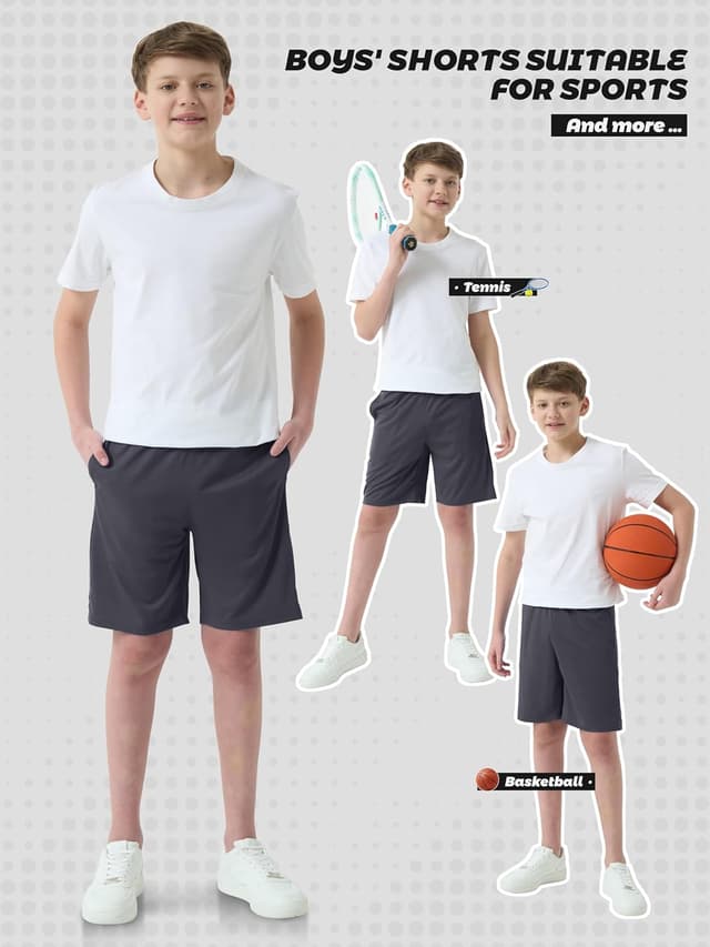 Detalle de Boys athletic shorts 5-pack quick dry